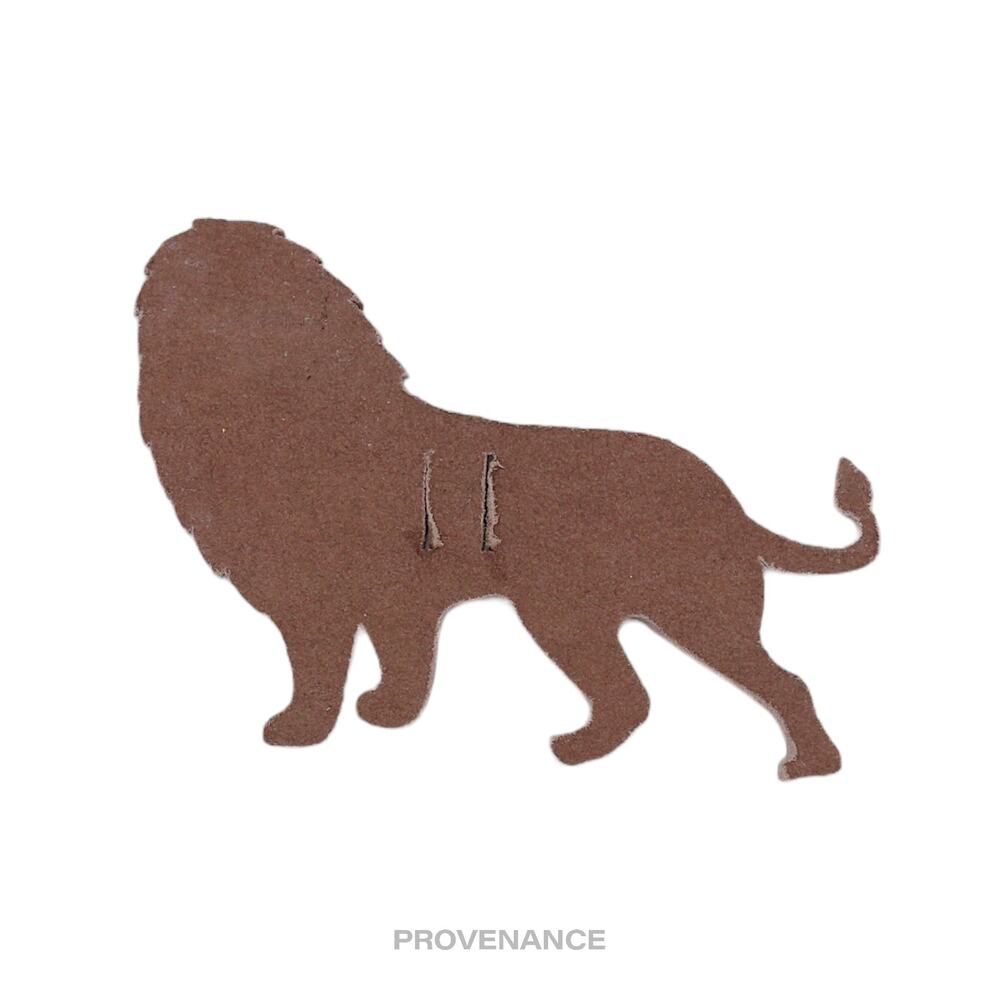 🔴 Hermes Petit h Lion Ribbon Charm - Brown Leather - Picture 2 of 3
